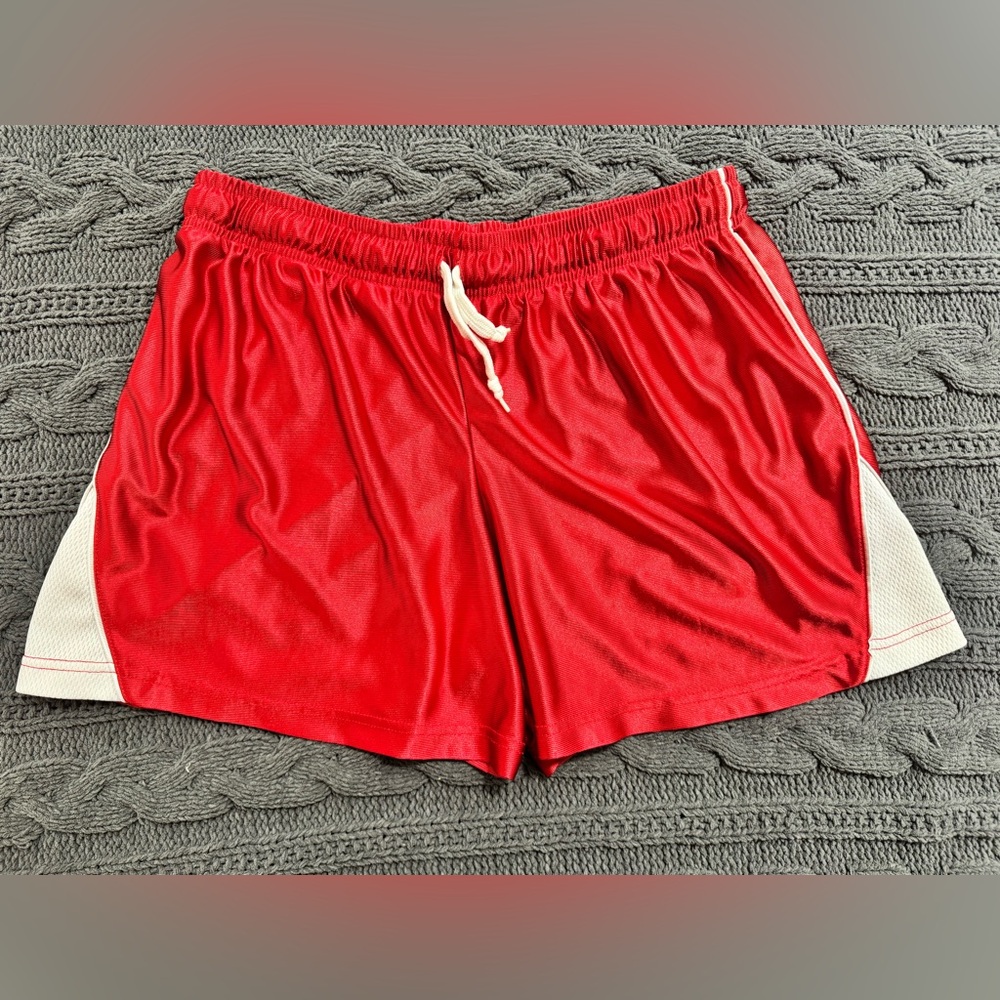 Red Women’s Athletic Shorts with White Trim (XL, NBN gear)